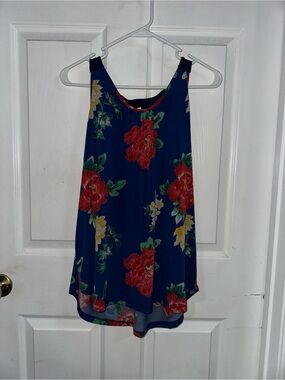 Knapp Studio Blue Floral Top Size XL